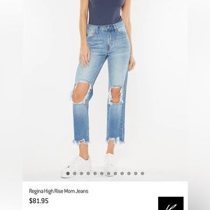 KanCan High Rise Distressed Mom Jeans